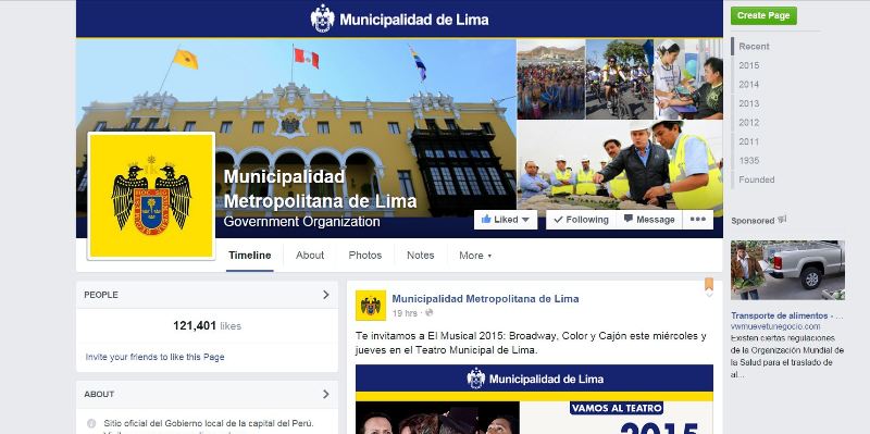 City of Lima criticized for banning users from its Facebook page