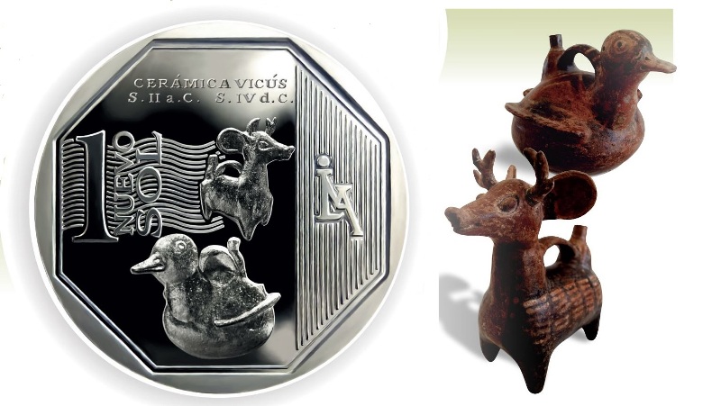 Peru collectors coin features pre-Hispanic ceramic pottery
